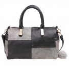 Synthetic Leather Patchwork Contrast Color Shoulder Bags - Black/Grey