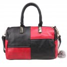 Synthetic Leather Patchwork Contrast Color Shoulder Bags - Black/Red