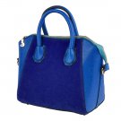 Women's Nubbuck Synthetic Leather Tote Bag - Blue