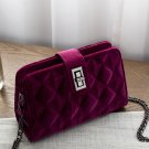 Rose red Solid Geometric Pattern Cross-body Bag with Link Chain Strap