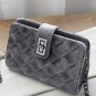 Grey Solid Geometric Pattern Cross-body Bag with Link Chain Strap