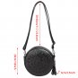 Black Stylish Rivet Tassel Synthetic Leather Round Shape Crossbody Bag
