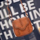 Light brown Synthetic Leather Weave Hollow Soft Flap Casual Outdoor Shoulder Bag