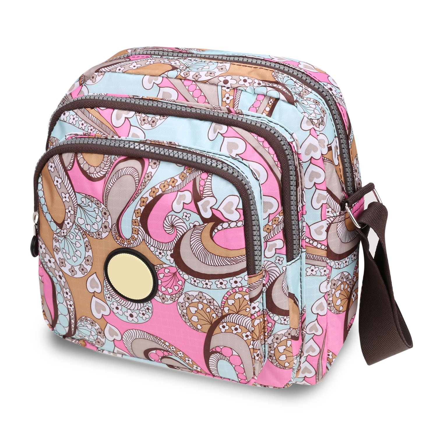 Type 1 Nylon Small Square Floral Print One Shoulder Bag Messenger Bag
