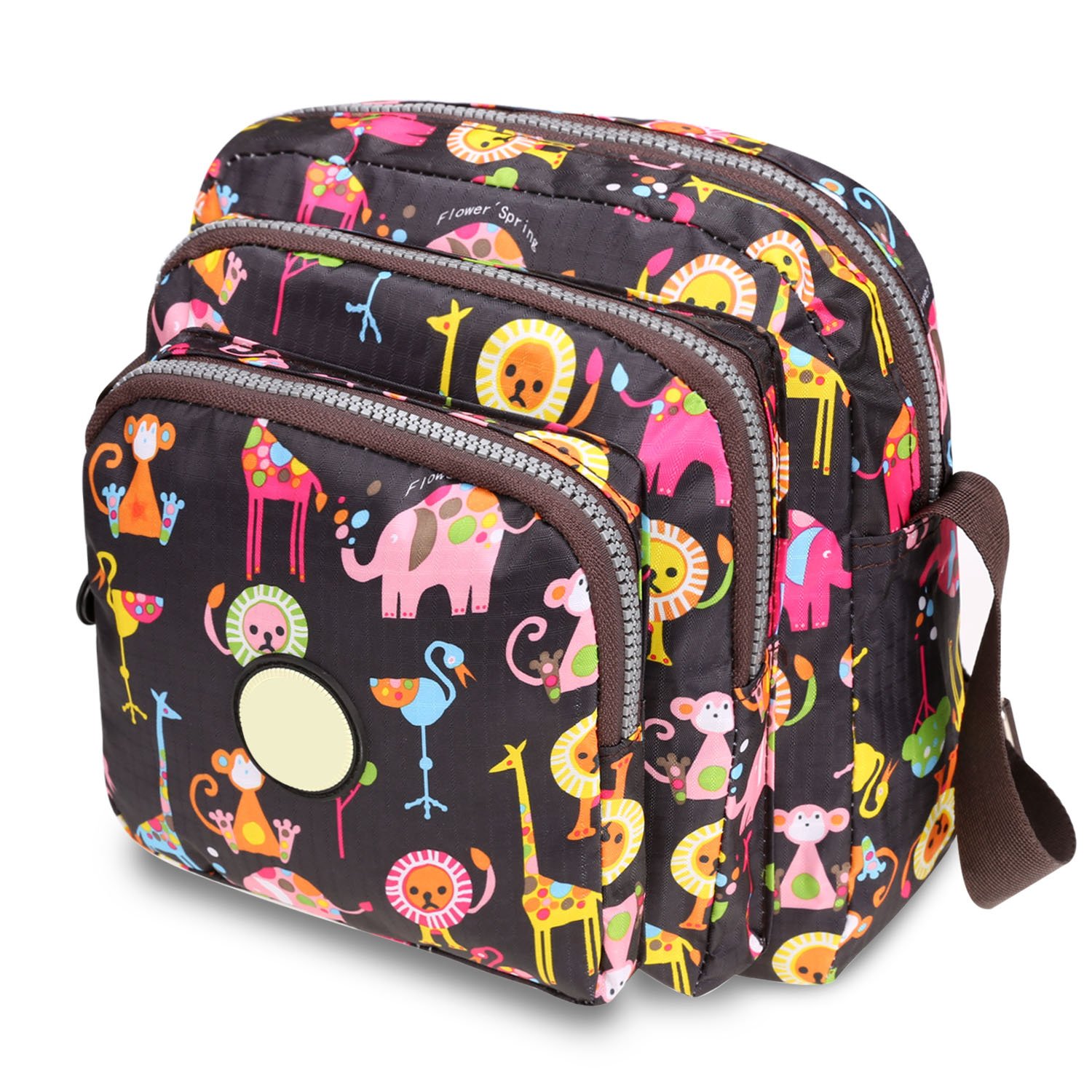 Type 3 Nylon Small Square Floral Print One Shoulder Bag Messenger Bag