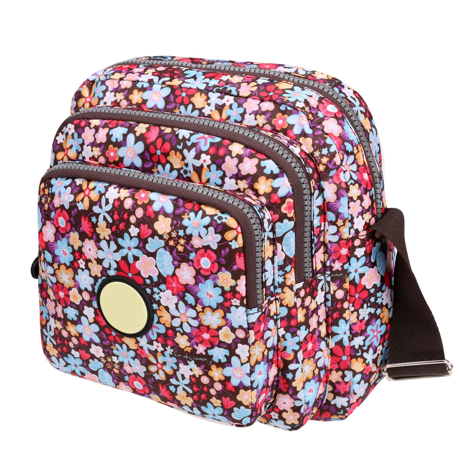 Type 4 Nylon Small Square Floral Print One Shoulder Bag Messenger Bag