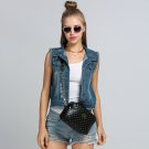 Black Fashion Candy Color Messenger Artificial leather Rivet Chain Embossed Bag