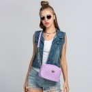 Purple Fashion Candy Color Messenger Artificial leather Rivet Chain Embossed Bag