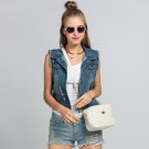 White Fashion Candy Color Messenger Artificial leather Rivet Chain Embossed Bag