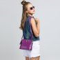 Purple Fashion Synthetic Leather Small Solid Handbag Cross Body Shoulder Bags
