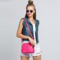 Rose red Fashion Synthetic Leather Small Solid Handbag Cross Body Shoulder Bags