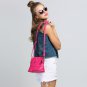 Rose red Fashion Synthetic Leather Small Solid Handbag Cross Body Shoulder Bags