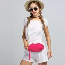 Pink Fashion Lip Style Synthetic Leather Bag Chain Cross-body Handbag