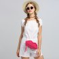 Pink Fashion Lip Style Synthetic Leather Bag Chain Cross-body Handbag