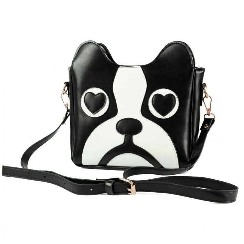 Cute Dog Cartoon Messenger Bag One Shoulder Patchwork Print