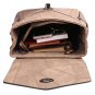 Brown Vintage Flap Patchwork Solid PU Backpacks bag with Convertible Strap