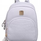 Gray Synthetic Leather Solid Shoulder Bag Backpacks for Woman