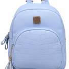 Blue Synthetic Leather Solid Shoulder Bag Backpacks for Woman