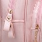 Pink Synthetic Leather Solid Shoulder Bag Backpacks for Woman