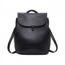 Black Stylish Solid High Quality PU Backpacks Bag