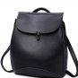 Black Stylish Solid High Quality PU Backpacks Bag