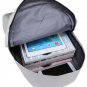 Gray Animal Printed Canvas Contrast Color Zipper Backpacks