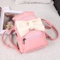 Pink Cute Synthetic Leather Bow Small Travel Backpack