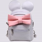 Gray Cute Synthetic Leather Bow Small Travel Backpack