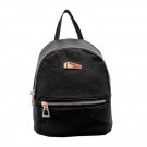 Black Fashion Solid Small Travel Backpack Synthetic Leather School Bag