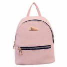 Pink Fashion Solid Small Travel Backpack Synthetic Leather School Bag