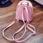 Pink Fashion Solid Small Travel Backpack Synthetic Leather School Bag