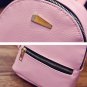 Pink Fashion Solid Small Travel Backpack Synthetic Leather School Bag