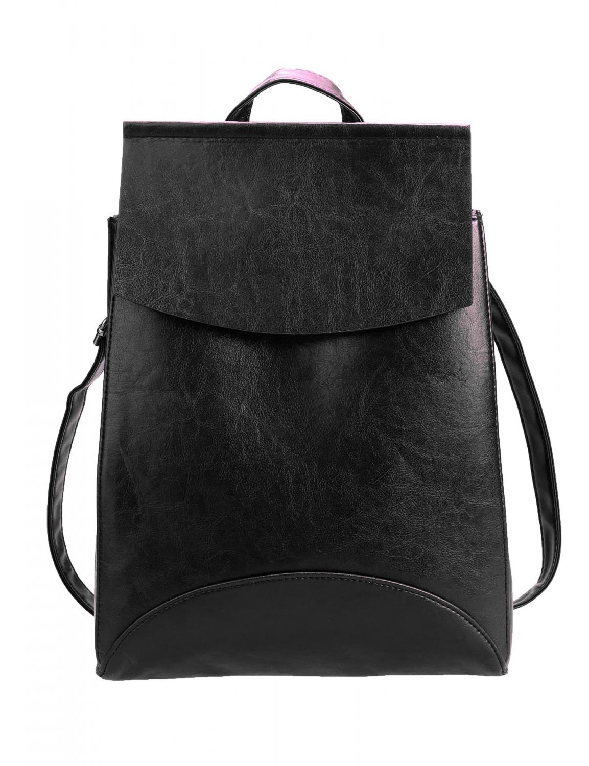 Black Vintage Style Solid Women Synthetic Leather Backpacks Bag