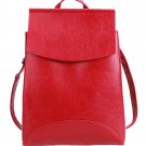 Wine red Vintage Style Solid Women Synthetic Leather Backpacks Bag