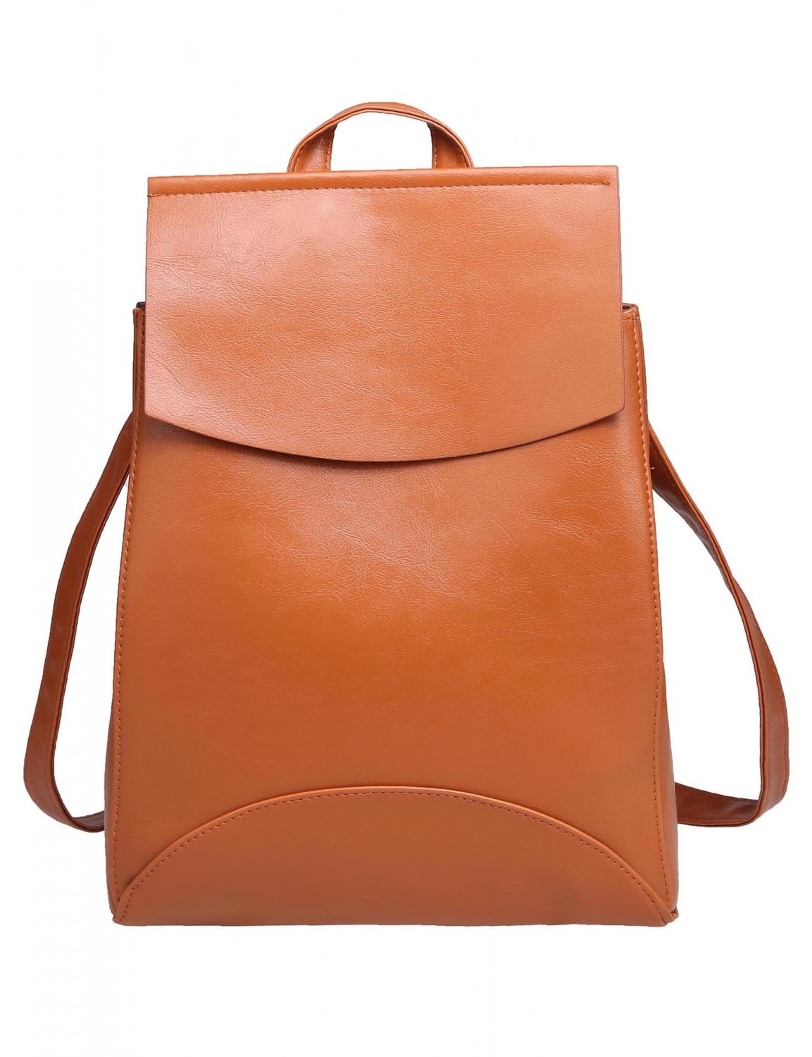 Brown Vintage Style Solid Women Synthetic Leather Backpacks Bag