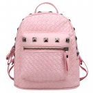 Pink Korean Style Backpack with Rivet Decor