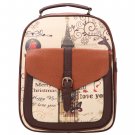 Brown Synthetic Leather Printing College Bag School Bags Backpack