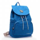 Blue Nylon Backpack Waterproof Soft Solid Rucksack School Camping Hiking