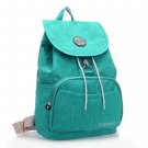 Green Nylon Backpack Waterproof Soft Solid Rucksack School Camping Hiking
