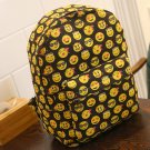 Black Smile Print Casual Daypack Student Schoolbag Backpack Travel Bag