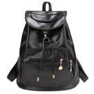 Black Backpack Vintage Style Solid School Soft Rucksack Bags