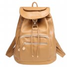 Khaki Backpack Vintage Style Solid School Soft Rucksack Bags