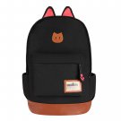 Black Stylish Cool Shoulder Bag Canvas Backpack School Travel Rucksack