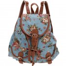 Light gray Canvas Travel Satchel Shoulder Bag Backpack School Rucksack