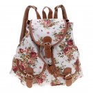 White Canvas Travel Satchel Shoulder Bag Backpack School Rucksack