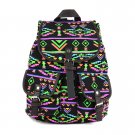 Black Vintage Floral Ladies Canvas Bag School Bag Backpack
