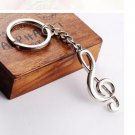 unisex key ring key chain silver plated musical note