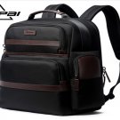 Leather Black Laptop Office Backpack