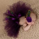 Newborn Purple Fluffy Tutu & Headband Photography Set