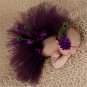 Newborn Purple Fluffy Tutu & Headband Photography Set